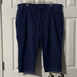 20W polka dot crop jeans with fringed bottom